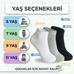 Çocuk Patik Çorap 3’lü – Pamuklu, Nefes Alan Günlük Kısa Çorap