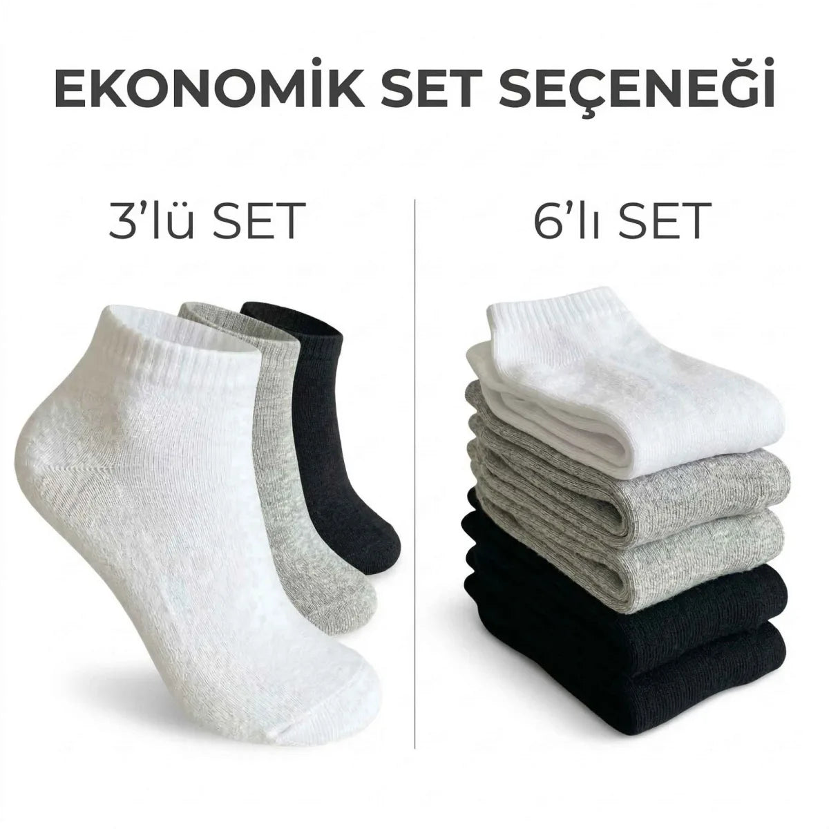 Çocuk Patik Çorap 3’lü – Pamuklu, Nefes Alan Günlük Kısa Çorap