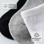 Çocuk Patik Çorap 3’lü – Pamuklu, Nefes Alan Günlük Kısa Çorap