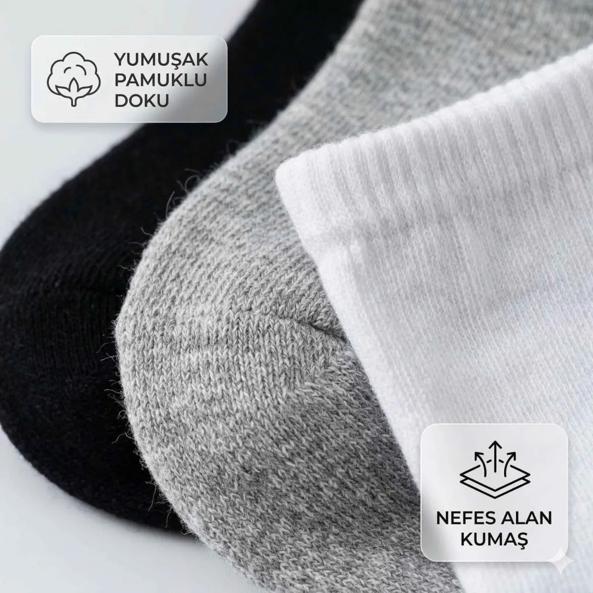Çocuk Patik Çorap 3’lü – Pamuklu, Nefes Alan Günlük Kısa Çorap