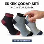 Erkek Patik Çorap 6’lı Set – Renkli Burun Topuk Detaylı Günlük Kısa Çorap