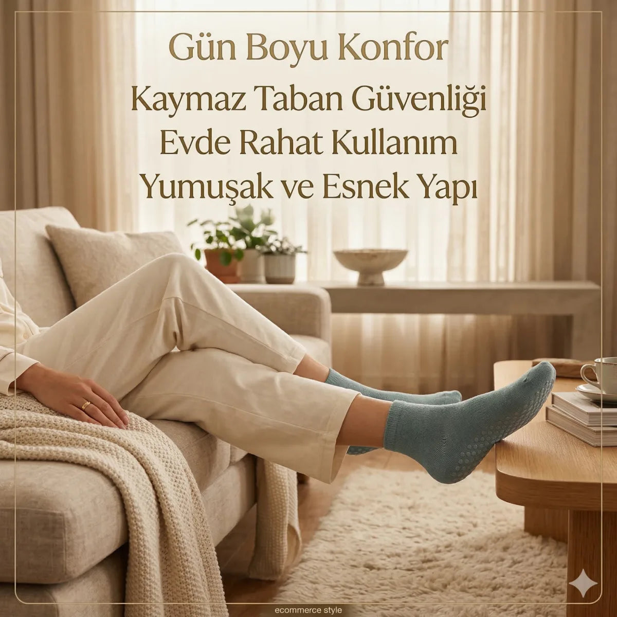 Kaymaz Tabanlı Yoga Pilates 8’li Çorap, Silikon Tabanlı Esnek Bilekli Nefes Alan Ev ve Spor Çorabı