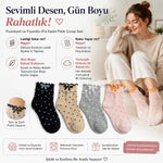 Kadın Fırfırlı Soket Çorap 4’lü Set – Puantiyeli, Fiyonklu, Yumuşak ve Esnek Bilek Çorabı