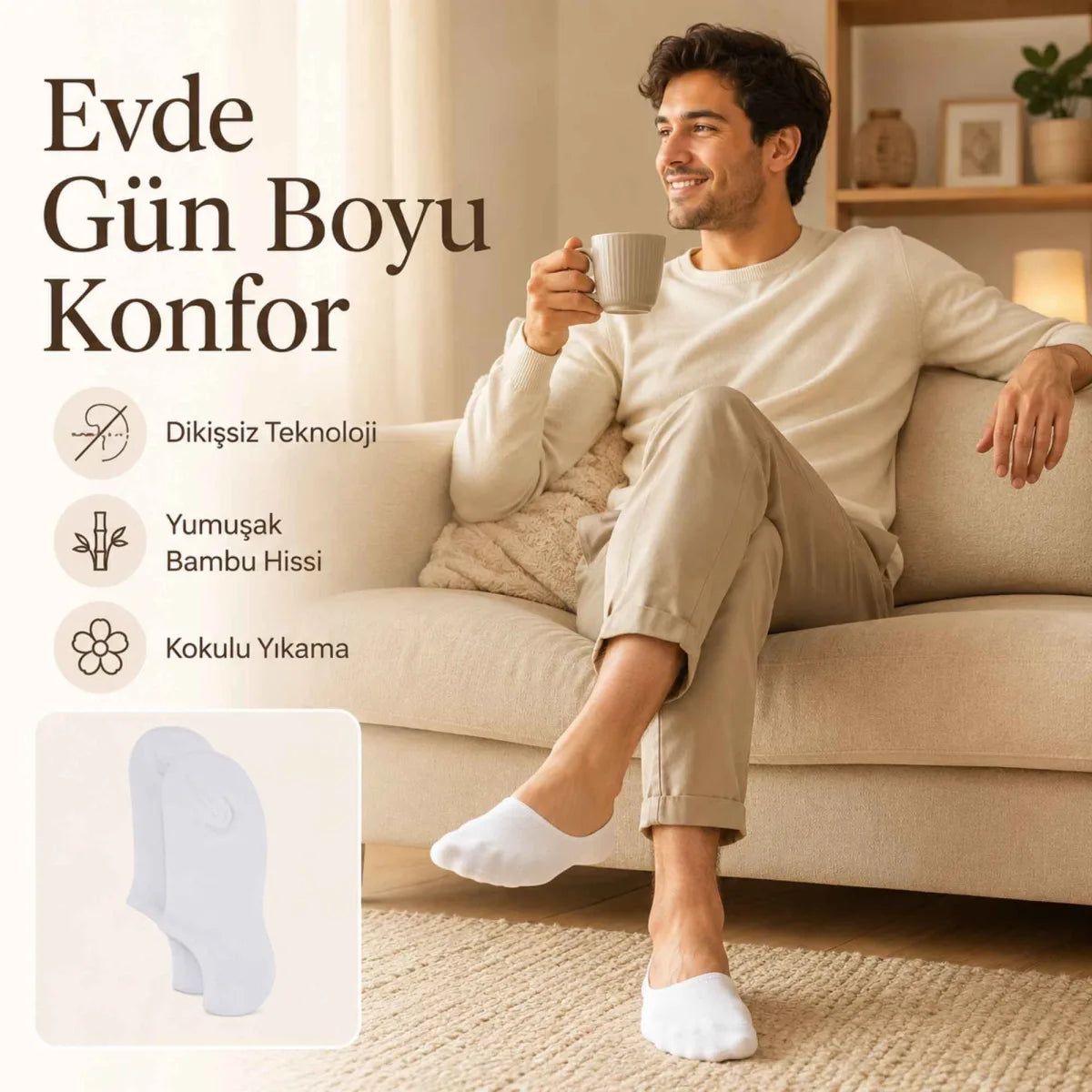 Erkek Bambu 12’li Dikişsiz Babet Çorap Siyah Beyaz Gri Görünmez Sneaker Çorap Nefes Alan Yumuşak