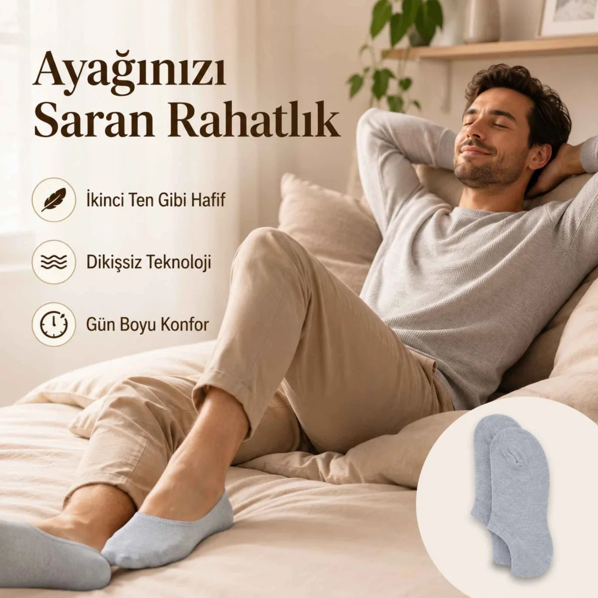 Erkek Bambu 12’li Dikişsiz Babet Çorap Siyah Beyaz Gri Görünmez Sneaker Çorap Nefes Alan Yumuşak