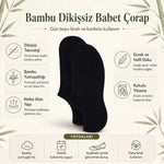 Erkek Bambu 6’lı Dikişsiz Babet Çorap Siyah Beyaz Gri Görünmez Sneaker Çorap Nefes Alan Yumuşak