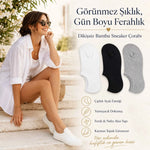 Erkek Bambu 6’lı Dikişsiz Babet Çorap Siyah Beyaz Gri Görünmez Sneaker Çorap Nefes Alan Yumuşak