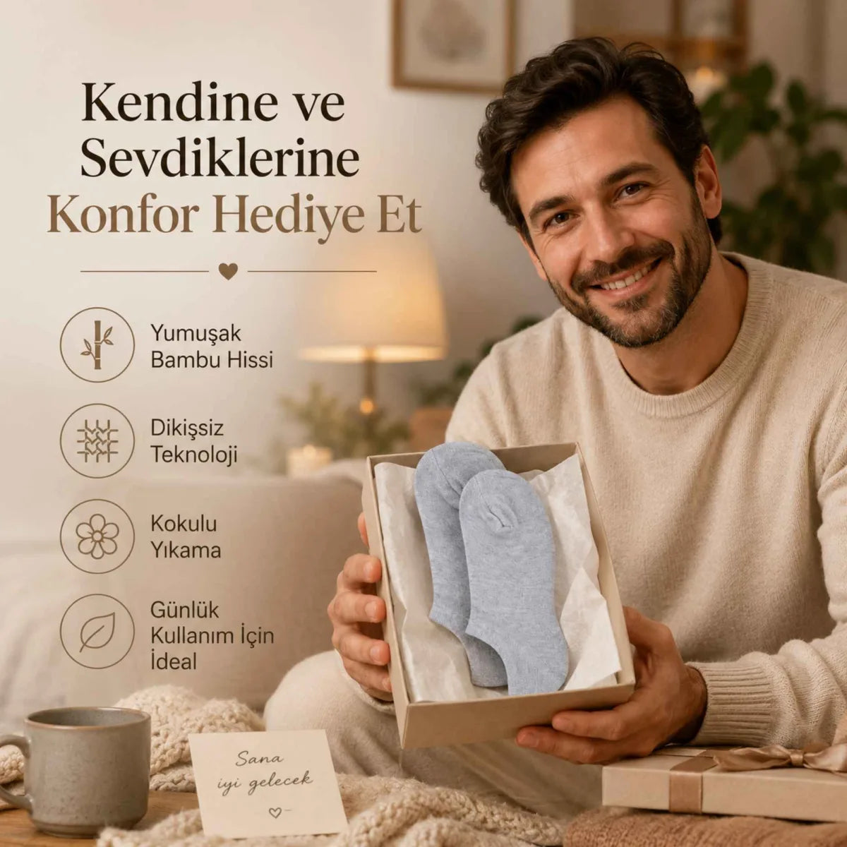 Erkek Bambu 6’lı Dikişsiz Babet Çorap Siyah Beyaz Gri Görünmez Sneaker Çorap Nefes Alan Yumuşak