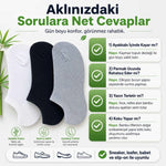 Erkek Bambu 6’lı Dikişsiz Babet Çorap Siyah Beyaz Gri Görünmez Sneaker Çorap Nefes Alan Yumuşak