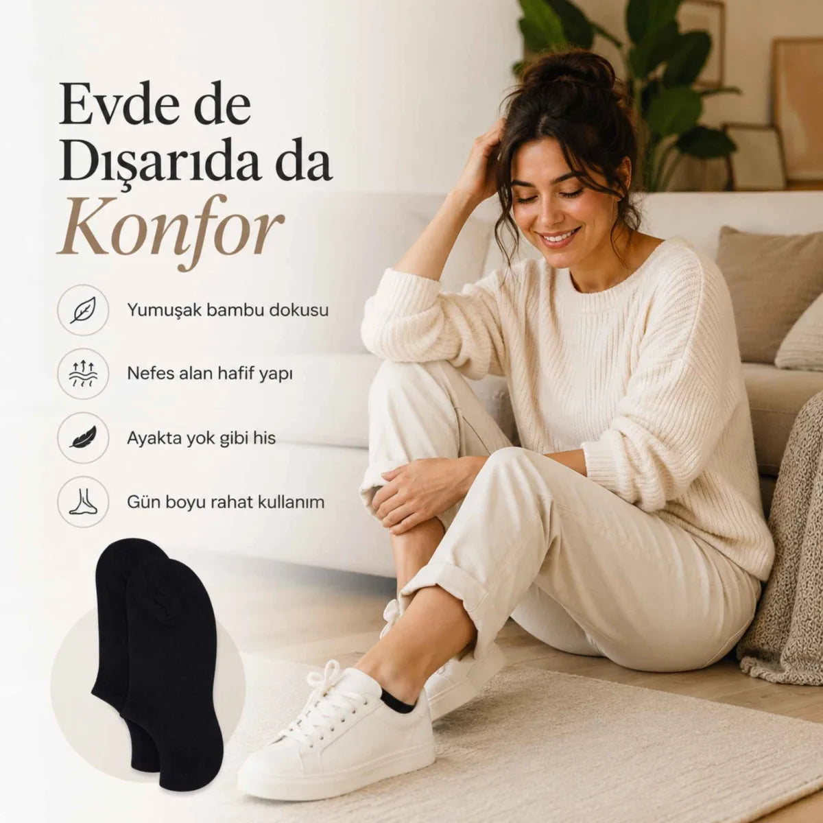 Kadın Bambu 12’li Dikişsiz Babet Çorap Siyah Beyaz Gri Görünmez Sneaker Çorap Nefes Alan Yumuşak
