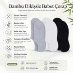 Kadın Bambu 12’li Dikişsiz Babet Çorap Siyah Beyaz Gri Görünmez Sneaker Çorap Nefes Alan Yumuşak