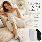 Kadın Bambu 6’lı Dikişsiz Babet Çorap Siyah Beyaz Gri Görünmez Sneaker Çorap Nefes Alan Yumuşak