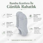Kadın Bambu 6’lı Dikişsiz Babet Çorap Siyah Beyaz Gri Görünmez Sneaker Çorap Nefes Alan Yumuşak
