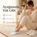 Kadın Geri Dönüşüm İplikli 12’li Görünmez Sneaker Çorap, İnce Dikişli Nefes Alan Babet Çorap Siyah Beyaz Gri