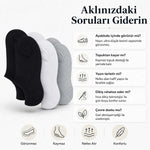 Kadın Geri Dönüşüm İplikli 12’li Görünmez Sneaker Çorap, İnce Dikişli Nefes Alan Babet Çorap Siyah Beyaz Gri