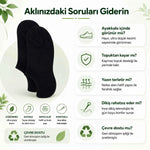Kadın Geri Dönüşüm İplikli 12’li Görünmez Sneaker Çorap, İnce Dikişli Nefes Alan Babet Çorap Siyah Beyaz Gri
