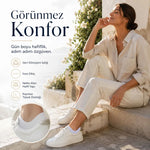 Kadın Geri Dönüşüm İplikli 6’lı Görünmez Sneaker Çorap, İnce Dikişli Nefes Alan Babet Çorap Siyah Beyaz Gri