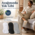 Erkek Geri Dönüşüm İplikli 12’li Görünmez Sneaker Çorap, İnce Dikişli, Nefes Alan Yazlık Babet Çorabı, Kaymaz Topuklu Siyah Gri Beyaz