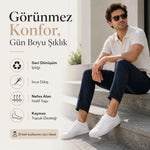 Erkek Geri Dönüşüm İplikli 6’lı Görünmez Sneaker Çorap, İnce Dikişli, Nefes Alan Yazlık Babet Çorabı, Kaymaz Topuklu Siyah Gri Beyaz