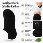 Erkek Geri Dönüşüm İplikli 6’lı Görünmez Sneaker Çorap, İnce Dikişli, Nefes Alan Yazlık Babet Çorabı, Kaymaz Topuklu Siyah Gri Beyaz