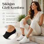 Erkek Geri Dönüşüm İplikli 6’lı Görünmez Sneaker Çorap, İnce Dikişli, Nefes Alan Yazlık Babet Çorabı, Kaymaz Topuklu Siyah Gri Beyaz