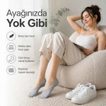 Erkek Geri Dönüşüm İplikli 6’lı Görünmez Sneaker Çorap, İnce Dikişli, Nefes Alan Yazlık Babet Çorabı, Kaymaz Topuklu Siyah Gri Beyaz