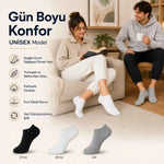 Unisex Dikişsiz Kısa Konç 6’lı Patik Çorap, %85 Pamuklu Geri Dönüştürülmüş İplik, Parfümlü, Siyah Beyaz Gri, Yumuşak Nefes Alan Günlük Spor Çorabı