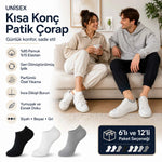 Unisex Dikişsiz Kısa Konç 6’lı Patik Çorap, %85 Pamuklu Geri Dönüştürülmüş İplik, Parfümlü, Siyah Beyaz Gri, Yumuşak Nefes Alan Günlük Spor Çorabı
