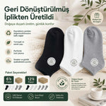 Unisex Dikişsiz Kısa Konç 6’lı Patik Çorap, %85 Pamuklu Geri Dönüştürülmüş İplik, Parfümlü, Siyah Beyaz Gri, Yumuşak Nefes Alan Günlük Spor Çorabı
