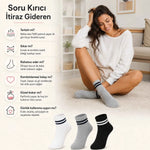 Unisex Çizgili Kısa Konç 12’li Bilek Çorabı, %80 Pamuklu Parfümlü, Dikişsiz Burun, Siyah Beyaz Gri, Yumuşak Günlük Spor Çorap
