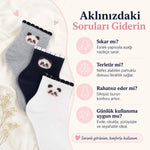 Kadın Panda Desenli Kısa Konç Çorap 12’li Paket, %80 Pamuklu Dikişsiz Burun, Nefes Alan Yumuşak Bilek Çorabı, Siyah Beyaz Gri