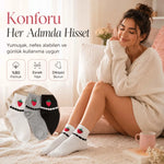 Kadın Çilek Desenli Kısa Konç Çorap 6’lı Paket, %80 Pamuklu Dikişsiz Burun, Nefes Alan Yumuşak Bilek Çorabı, Siyah Beyaz Gri