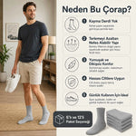 Erkek Bambu Soket Çorap 12’li Paket, Dikişsiz Parfümlü Nefes Alan Yumuşak Nem Emici Günlük Uzun Çorap