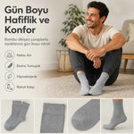 Erkek Bambu Soket Çorap 6’lı Paket, Dikişsiz Parfümlü Nefes Alan Yumuşak Nem Emici Günlük Uzun Çorap