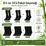 Erkek Bambu Soket Çorap 6’lı Paket, Dikişsiz Parfümlü Nefes Alan Yumuşak Nem Emici Günlük Uzun Çorap