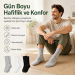 Erkek Bambu Soket Çorap 6’lı Paket, Dikişsiz Parfümlü Nefes Alan Yumuşak Nem Emici Günlük Uzun Çorap