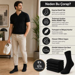 Erkek Bambu Soket Çorap 6’lı Paket, Dikişsiz Parfümlü Nefes Alan Yumuşak Nem Emici Günlük Uzun Çorap