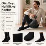 Erkek Bambu Soket Çorap 6’lı Paket, Dikişsiz Parfümlü Nefes Alan Yumuşak Nem Emici Günlük Uzun Çorap