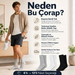 Erkek Bambu Soket Çorap 6’lı Paket, Dikişsiz Parfümlü Nefes Alan Yumuşak Nem Emici Günlük Uzun Çorap