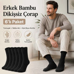 Erkek Bambu Soket Çorap 6’lı Paket, Dikişsiz Parfümlü Nefes Alan Yumuşak Nem Emici Günlük Uzun Çorap