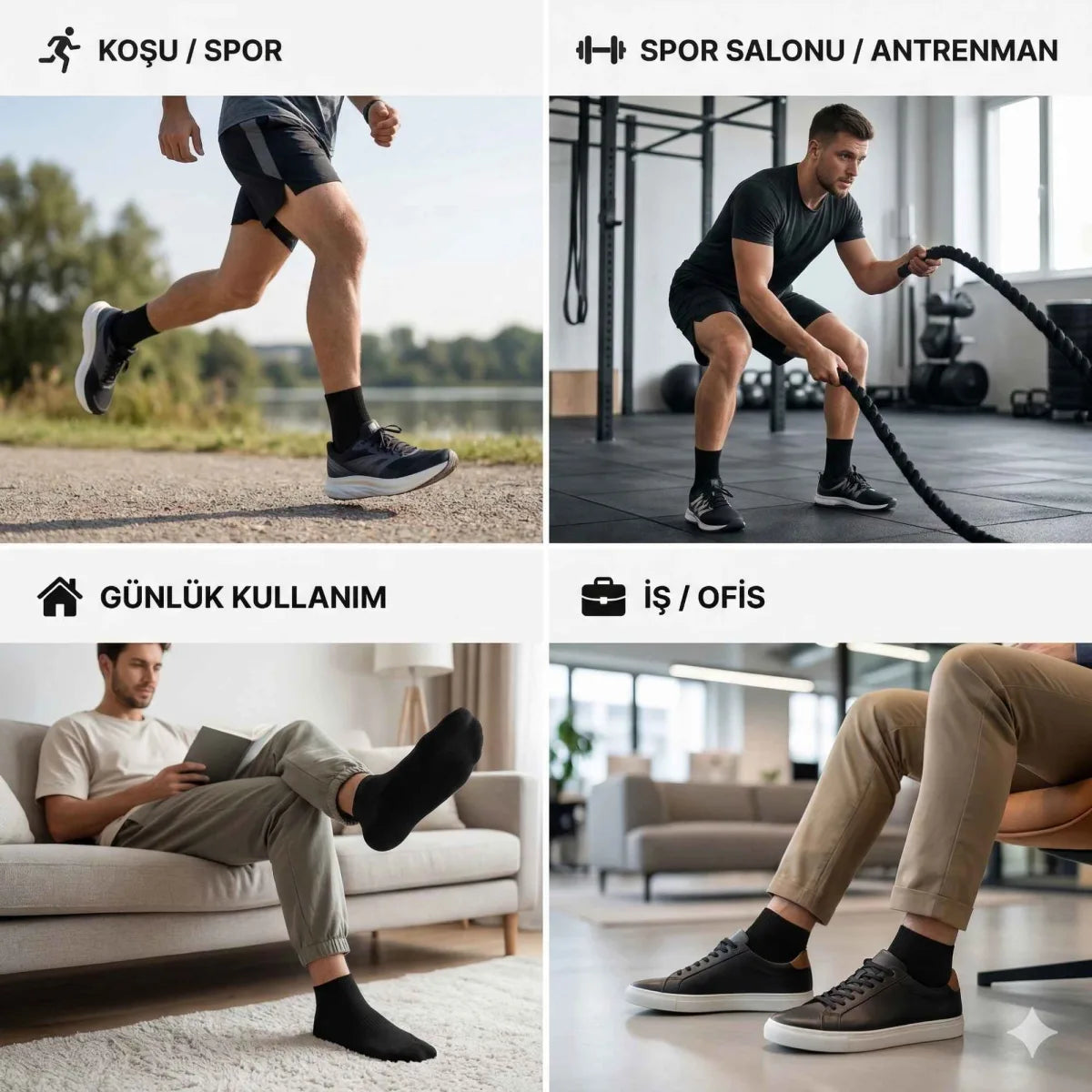 Kadın Bambu Patik Çorap 12’li Paket, Siyah Beyaz Gri, Nefes Alan Nem Emici Yumuşak Günlük Spor Bilek Çorabı