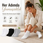 Kadın Bambu Patik Çorap 12’li Paket, Siyah Beyaz Gri, Nefes Alan Nem Emici Yumuşak Günlük Spor Bilek Çorabı