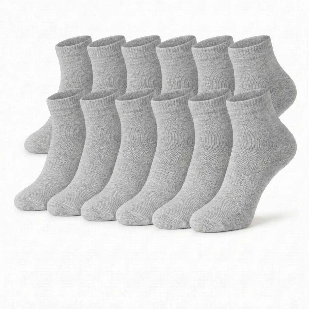 Erkek Bambu Patik Çorap 12’li Paket, Siyah Beyaz Gri, Nefes Alan Nem Emici Yumuşak Günlük Spor Bilek Çorabı
