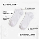 Erkek Bambu Patik Çorap 12’li Paket, Siyah Beyaz Gri, Nefes Alan Nem Emici Yumuşak Günlük Spor Bilek Çorabı