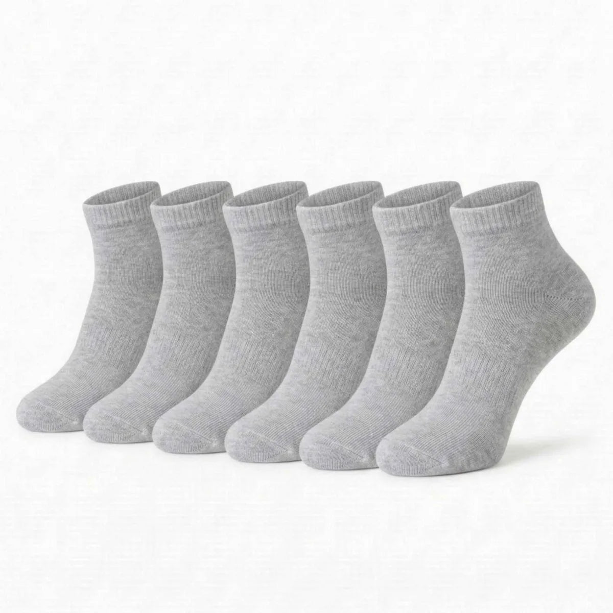 Erkek Bambu Patik Çorap 6’lı Paket, Siyah Beyaz Gri, Nefes Alan Nem Emici Yumuşak Günlük Spor Bilek Çorabı