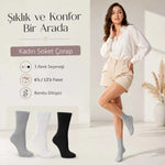 Kadın Bambu Uzun Çorap 12’li Paket, Dikişsiz Burunlu Yumuşak Dokulu Siyah Beyaz Gri