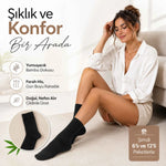Kadın Bambu Uzun Çorap 12’li Paket, Dikişsiz Burunlu Yumuşak Dokulu Siyah Beyaz Gri