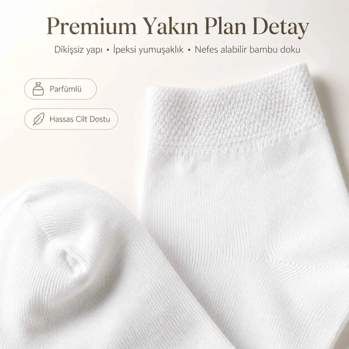 Kadın Bambu Uzun Çorap 12’li Paket, Dikişsiz Burunlu Yumuşak Dokulu Siyah Beyaz Gri