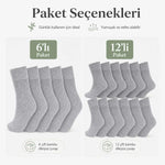 Kadın Bambu Uzun Çorap 12’li Paket, Dikişsiz Burunlu Yumuşak Dokulu Siyah Beyaz Gri