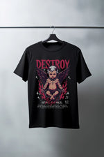 Unisex Oversize 24/1 Penye DTF Baskılı Tişört - DTF106
